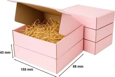 Zdjęcie produktu dla Karton wykrojnikowy 155x88x43 (zew) różowy 20 szt.
