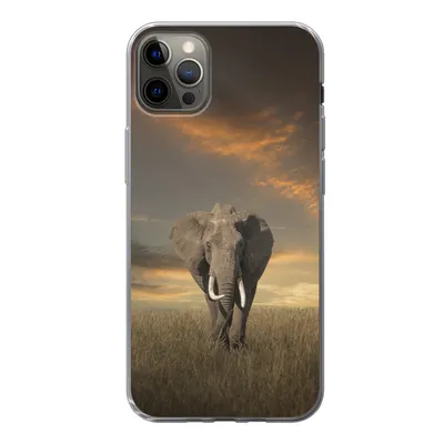 Produktbild von MuchoWow® Handyhülle Schutzhülle Hülle für iPhone 13 Pro Max Elefant - Tiere - Gras - Natur Silikon Softcase Handy Hülle - Mobiltelefon