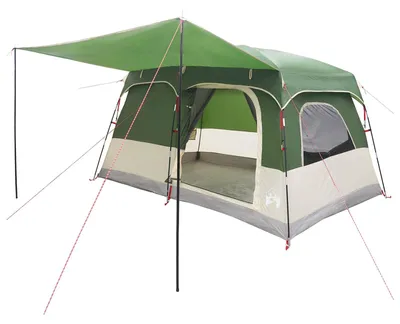 Image de Tente familiale vidaXL avec toit, verte, 320 x 210 x 180 cm, polyester