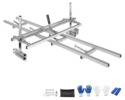 Image de Scie circulaire mobile avec guide – 36 pouces – Aluminium et acier – Scierie mobile pour le bois