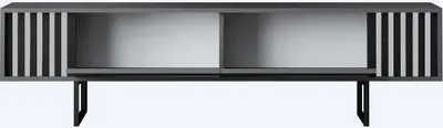 Produktbild von Skye Decor, Chrome Line - Anthracite, Black, TV-Ständer, Anthrazit, 100 % MELAMINBESCHICHTETE SPANPLATTEN, 180 x 48 x 30 cm