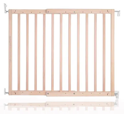 Productafbeelding van Safetots Robuust houten babyhek voor trappen, naturel, 63,5 cm - 105,5 cm, hout