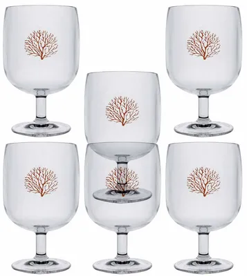 Immagine prodotto di Set di 6 bicchieri da vino infrangibili e impilabili - Corallo