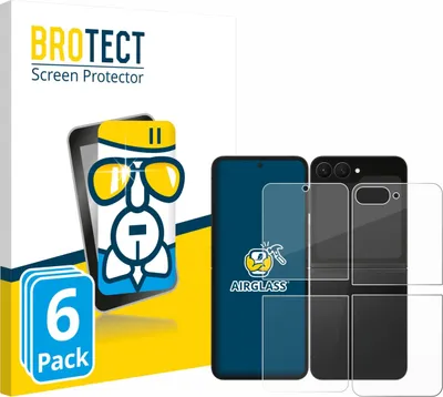 Produktbild von 6x BROTECT Schutzglas für Samsung Galaxy Z Flip 7 FE (Display+Rückseite) Schutzfolie Panzer Folie Glas Display Schutz klar