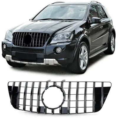 Sport Kühlergrill Schwarz Glanz Chrom passt für Mercedes M W164 Mopf 2008-2011 – Produktansicht