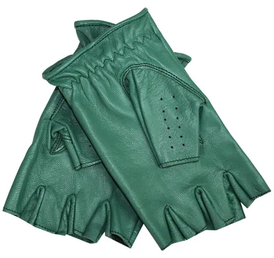 Produktbild von Driving Halbfinger Fingerlose Autofahrer-Handschuhe Lederhandschuhe, Größe:8=M, Farbe:Mintgrün