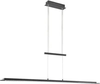 Produktbild von Fischer & Honsel Bill LED Pendelleuchte 27,3W Tunable white steuerbar dimmbar Glas rauchfarben teilsatiniert sandschwarz 60865