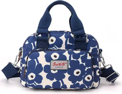 Produktbild von INF Modische Handtasche mit Blumenmuster - Leichte Nylon Umhängetasche C
