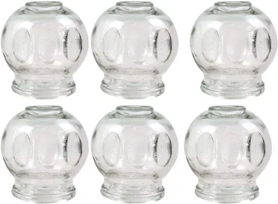Produktbild von Schröpfgläser Set aus Glas, Cupping für Wellness, Vakuum Massage & kosmetische Anwendungen, Glas Schröpfset für Entspannung, Banki (6 Stück, 10 cm)