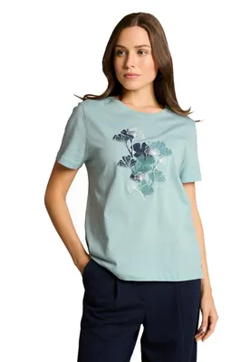 Produktbild von Tom Tailor T-Shirt mit Muster, Regular Fit, Rundhalsausschnitt, kurzärmlig