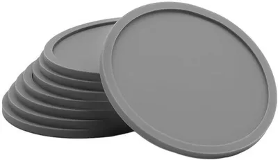 Produktbild von Set mit 2 Untersetzern – Silikon, rutschfest – hitzebeständig – für Tassen/Getränke – spülmaschinenfest – 10 x 10 cm – Untersetzer
