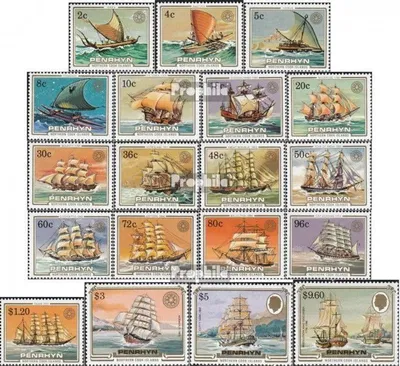 Produktbild von Briefmarken Penrhyn 1984 Mi 369-387 (kompl.Ausg.) postfrisch Segelschiffe
