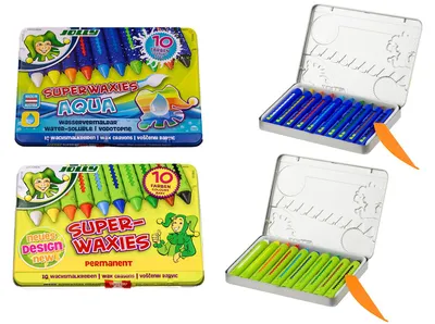 Produktbild von JOLLY Superwaxies Wachsmalkreiden - Aquarell und Permanent - mit leuchtende Farben in jeder Packung - 5955-Set