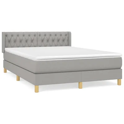 Produktbild von vidaXL Boxspringbett mit Matratze Hellgrau 140x200 cm Stoff