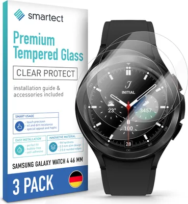 Produktbild von 3x Schutzglas Panzerfolie Klar für Galaxy Watch 4 46 mm Displayschutz Hartglas