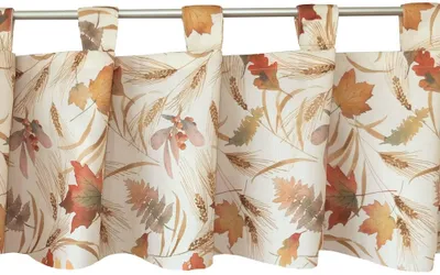 Produktbild von Scheiben-Gardine Blätter Herbst bunt mit Schlaufen 32 x 120 cm