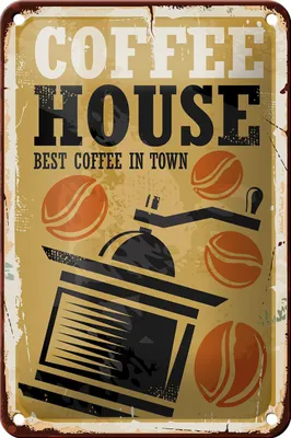 Produktbild von Blechschild Vintage 12x18cm Kaffee Coffee best in town