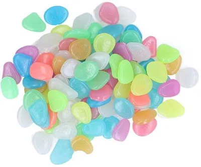 Produktbild von Leuchtende Steine, 100 Stück - Fluoreszierende Kieselsteine - Leuchtende Dekoration - Wiederverwendbar - Langlebig - Für dunkle Gärten