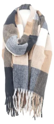 Produktbild von Winter Damen Schal » Cashmera Soft » Winterschal Karo Muster » Damenschal » Fransenschal 180 x 65 cm: Braun Farbe: Braun