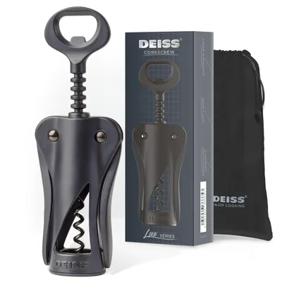 Produktbild von Deiss LUX Weinöffner, Ganzmetall-Flügelkorkenzieher-Weinflaschenöffner mit integriertem Bierflaschenöffner