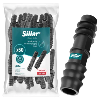 Image de Raccords droits Sillar 16 mm pour l'irrigation goutte à goutte – 50 raccords de tuyau