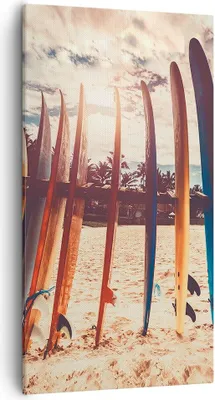 Produktbild von Bild auf Leinwand - Leinwandbild - Einteilig - Surfen Strand Board - 55x100cm - Wand Bild - Wanddeko - Wandbilder - Leinwanddruck - Bilder - Wanddekoration - Leinwand bilder - Wandbild - PA55x100-4992