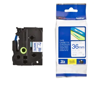 Produktbild von Brother TZE-263, Blau auf weiss, TZe, Wärmeübertragung, China, 5 Jahr(e), Brother