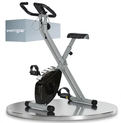 Immagine prodotto di SPORTNOW Cyclette Pieghevole Magnetica a 8 Livelli con Display LCD, Rotelle e Sellino Regolabile, Grigio e Nero