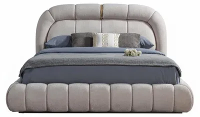 Immagine prodotto di Letto moderno bianco Letto di design in tessuto Minimalista Confortevole Elegante