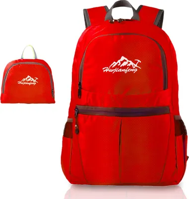 Immagine prodotto di Intirilife Zaino pieghevole ultraleggero in rosso - 36L Zaino da trekking unisex impermeabile - Zaino da esterno per campeggio, escursioni, viaggi, arrampicate, ecc.