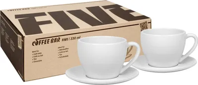 Image de Könitz Tasses à café, set de 2 tasses Coffee Bar FIVE, tasse, porcelaine, blanc, 330 ml, 1758000005