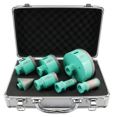 Diamant-Bohrkrone-Set 7-tlg. 20–100 mm für Fliesen & Stein