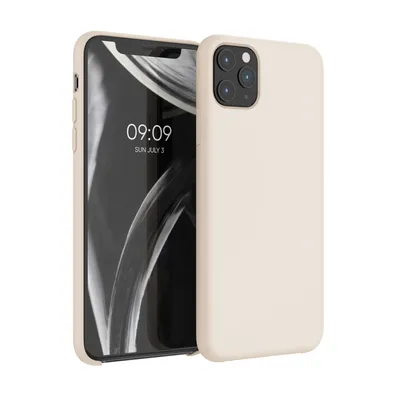 Produktbild von kwmobile Hülle kompatibel mit Apple iPhone 11 Pro Max Hülle - Silikon Handy Case - Handyhülle weiche Oberfläche - kabelloses Laden - Creme