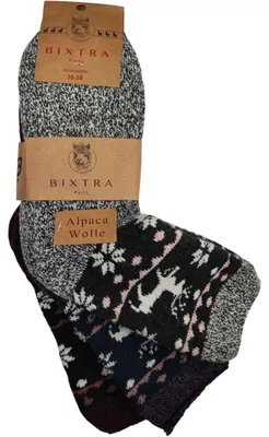 Produktbild von 3 Paar Damen Alpaka Socken Wollsocken Wintersocken, Mix12/39-42