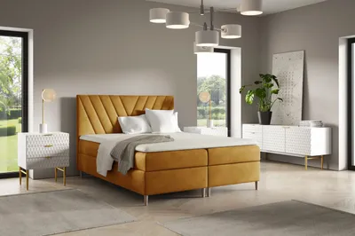 Obrázek produktu pro Kontinentální postel 120x200 ANAMARI - medová + topper
