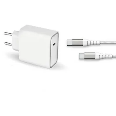 Produktbild von Force Power, zasilacz 65W Power Delivery GaN + wzmocniony kabel USB-C / USB-C, biały