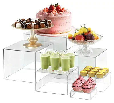 Produktbild von Buffet Riser Acrylständer - 6 Stück für Hochzeiten und Feiern