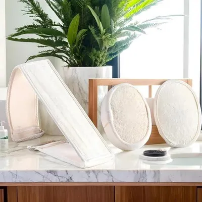 Produktbild von Natürliche -Luffa für Frauen, texturiert und rutschfest, wiederverwendbar | -Luffa für Dusche, Bad sowie Gesichts- und Rückenpeeling