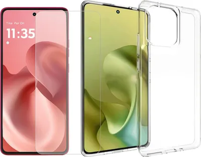 Produktbild von Für Motorola Moto G86 5G Silikon TPU Schutz Hülle Cover Transparent + H9 Hart Glas Folie