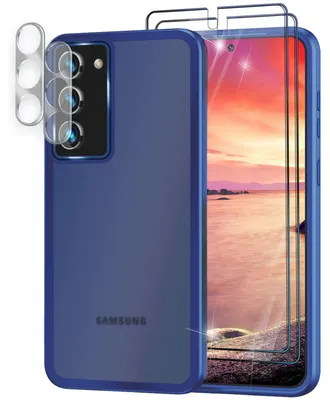 Immagine prodotto di Cover ibrida opaca per Samsung Galaxy S23, protezione 2x display / fotocamera blu scuro