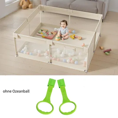 Produktbild von Laufgitter Baby, Großer Baby Laufstall XXL Sicherheitsspielplatz Kinder mit Netzdesign, ideal für den Innenbereich, 175x150 cm,