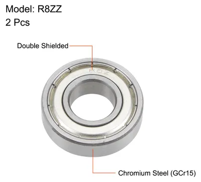 Image de R8ZZ Gorge Profonde Bille Roulements 1/2" x 1-1/8" x 5/16" Double BlindšŠ Chrome Acier P6(ABEC3) 2Pcs