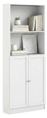 Produktbild von Bücherregal Anastasie, Büroregal, Mobiler Buchhalter, Bücherbrett, 79x28 h203 cm, Weiß