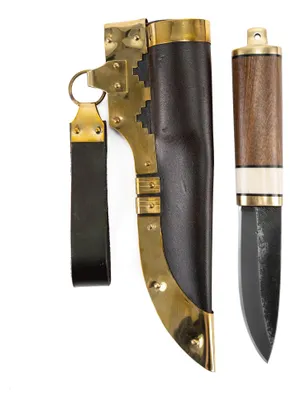 Produktbild von Wikinger Messer Gotland mit Messingbeschlagener Lederscheide