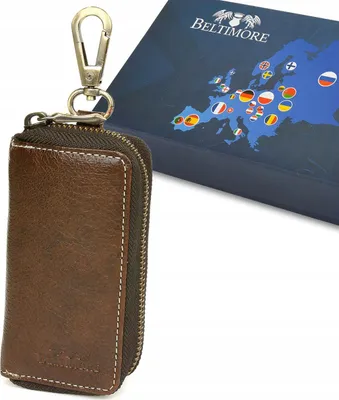 Produktbild von Elegantes Schlüsseletui aus Leder mit RFID-Schutz, braun
