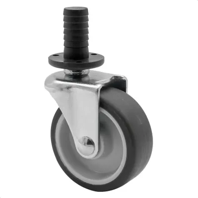 Obrázok produktu pre Otočné koliesko WAGNER - priemer Ø 50 mm, mäkké, sivé, čap + objímka Ø 12 mm, nosnosť 50 kg - 01908801