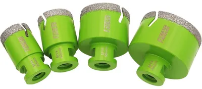 Produktbild von Diamant-Bohrkronen-Set 4 Stück 35/40/55/68mm Vakuumgelötet für Fliesen Granit Marmor Trockenbohren M14