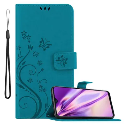 Image de Cadorabo Housse pour Samsung Galaxy A10e / A20e Housse de protection en bleu Housse pour portable Etui Case Fleurs Flower