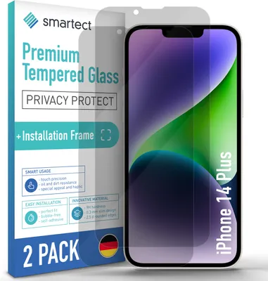 Produktbild von 2x Sichtschutzglas Panzerfolie für iPhone 14 Plus Displayschutz Blickschutz