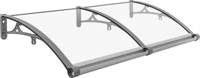 Obrázek produktu pro Stříška – stříška nad dveřmi/vchodem – hliníková slitina – 120 x 60 cm – ochrana před deštěm – pro balkon a vchod